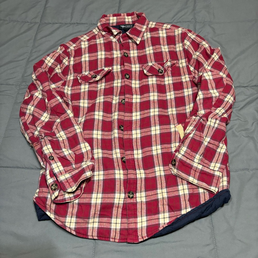 Odin New York insulated flannel shirt flannel jacket size men’s M‎